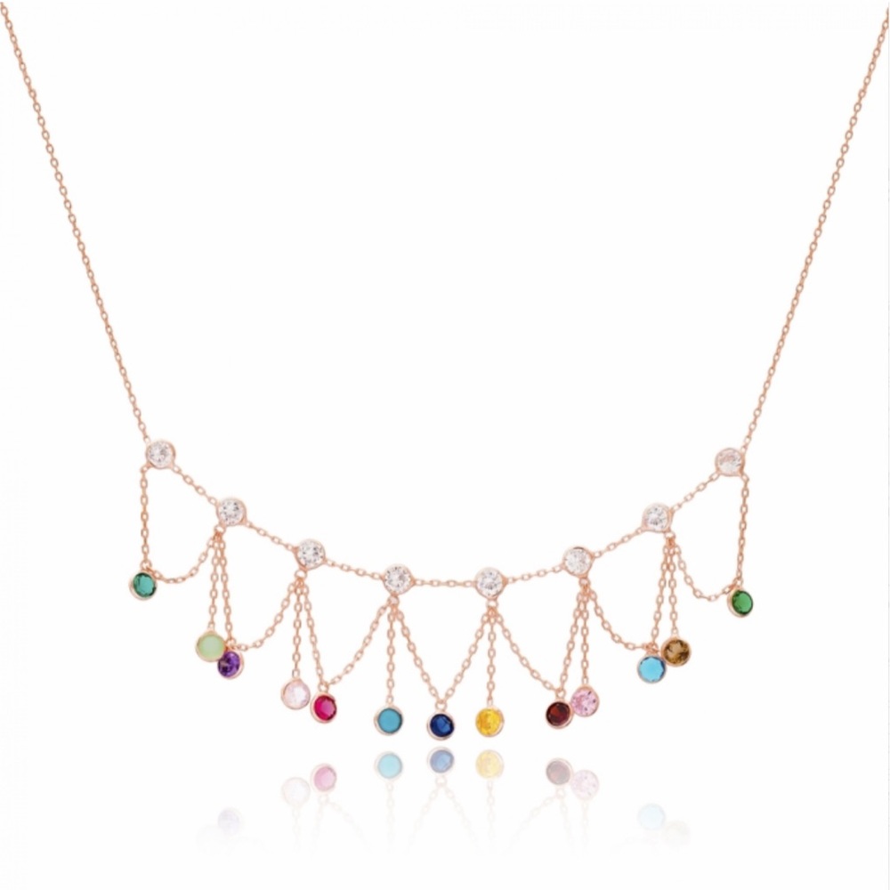 •mix stone necklace•